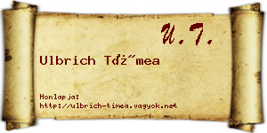 Ulbrich Tímea névjegykártya